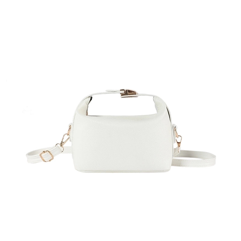 Women's Pu Leather Solid Color Basic Square Zipper Shoulder Bag Handbag Crossbody Bag