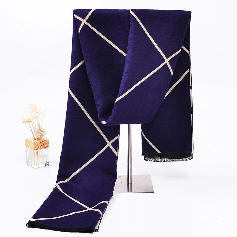 Autumn And Winter New Classic  Double-sided Two-color Plaid Anti-cashmere Women's Scarf Thickened Lengthened Warm