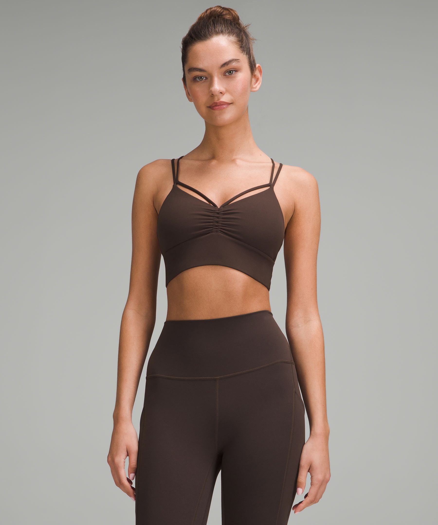 Nulu Strappy V-Neck Yoga Bra Light Support, A/B Cup