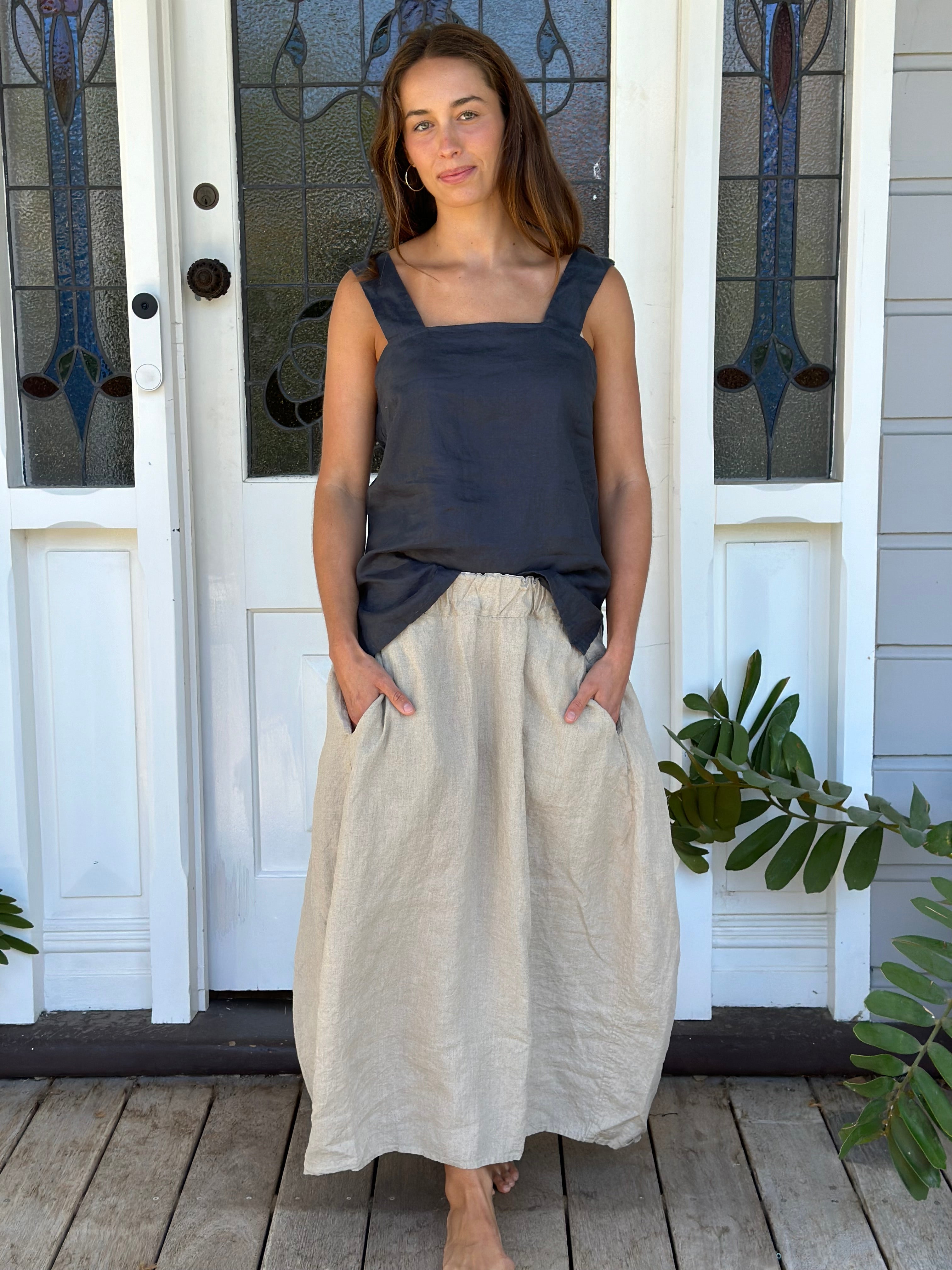 lana skirt-natural linen