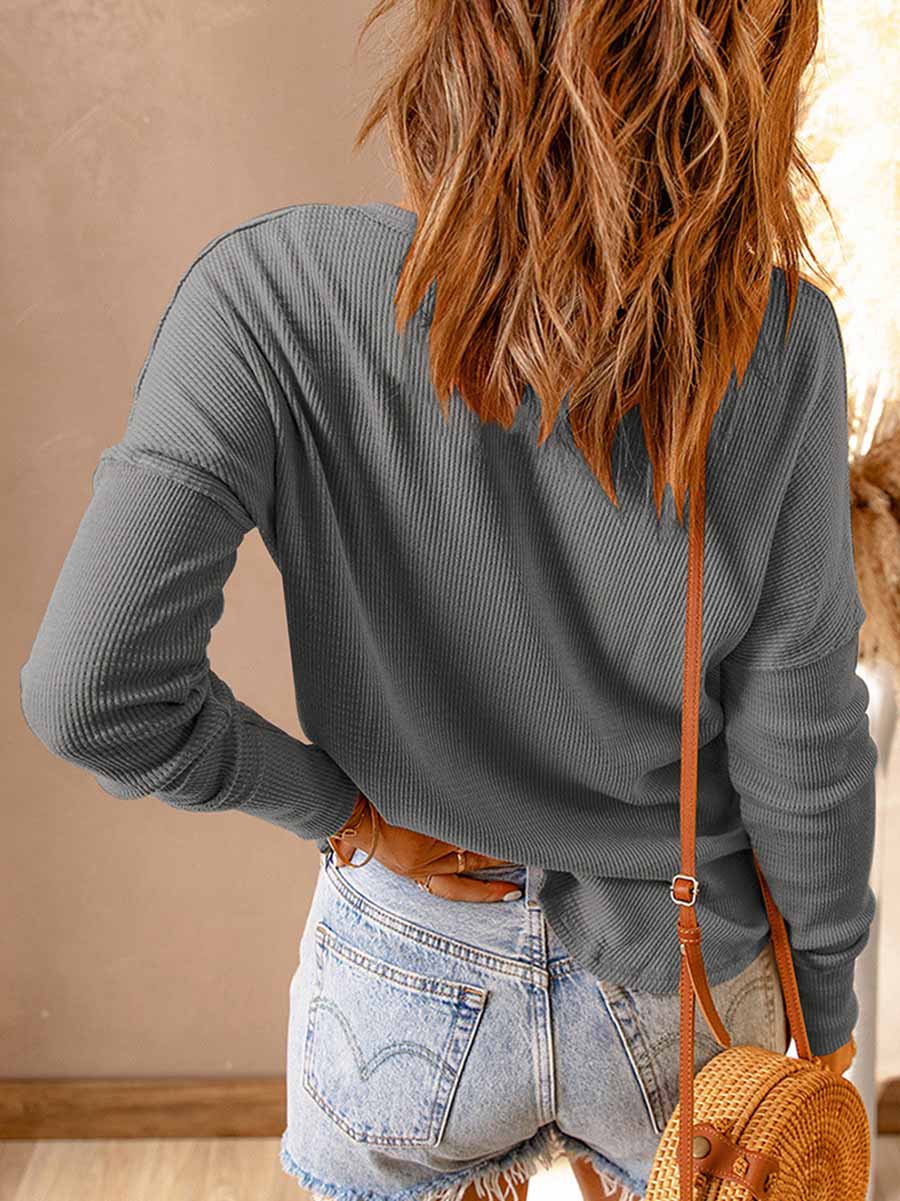Solid Color Casual Long-Sleeved T-Shirt(8 colors)