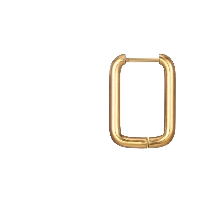 1 Piece Fashion Square Plating 201 Stainless Steel 18K Gold Plated Earrings