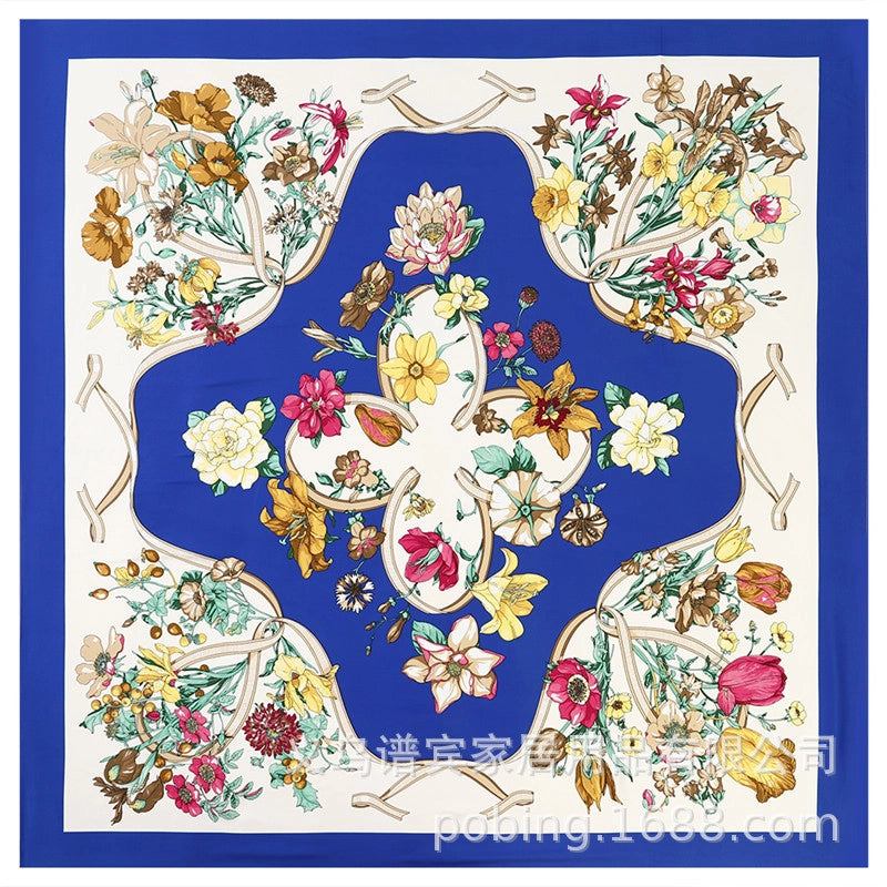 New Fashion 130cm Twill Imitation Silk Large Square Scarf