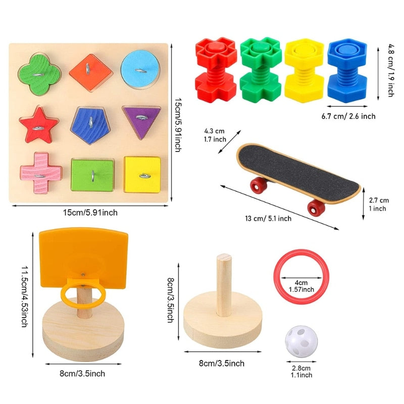 5 Piece Bird Training Toys Set