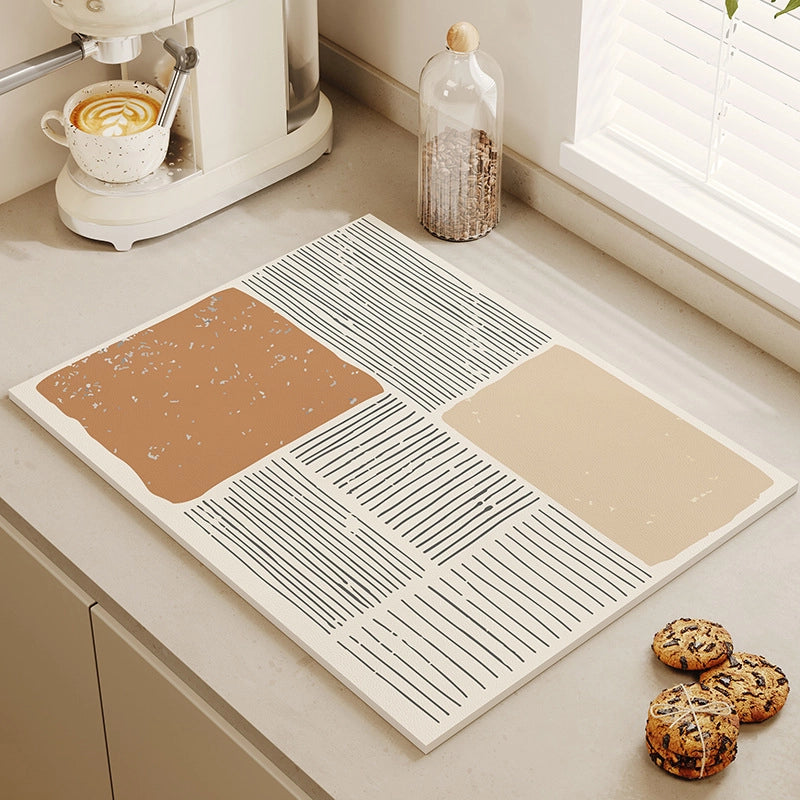 Quiet Wind Tea Bar Machine Water Absorbent Quick-drying Pad Kitchen Bowl Drying Pad Tableware Dining Table Insulation Pad Tea Cup Anti-ironing Pad