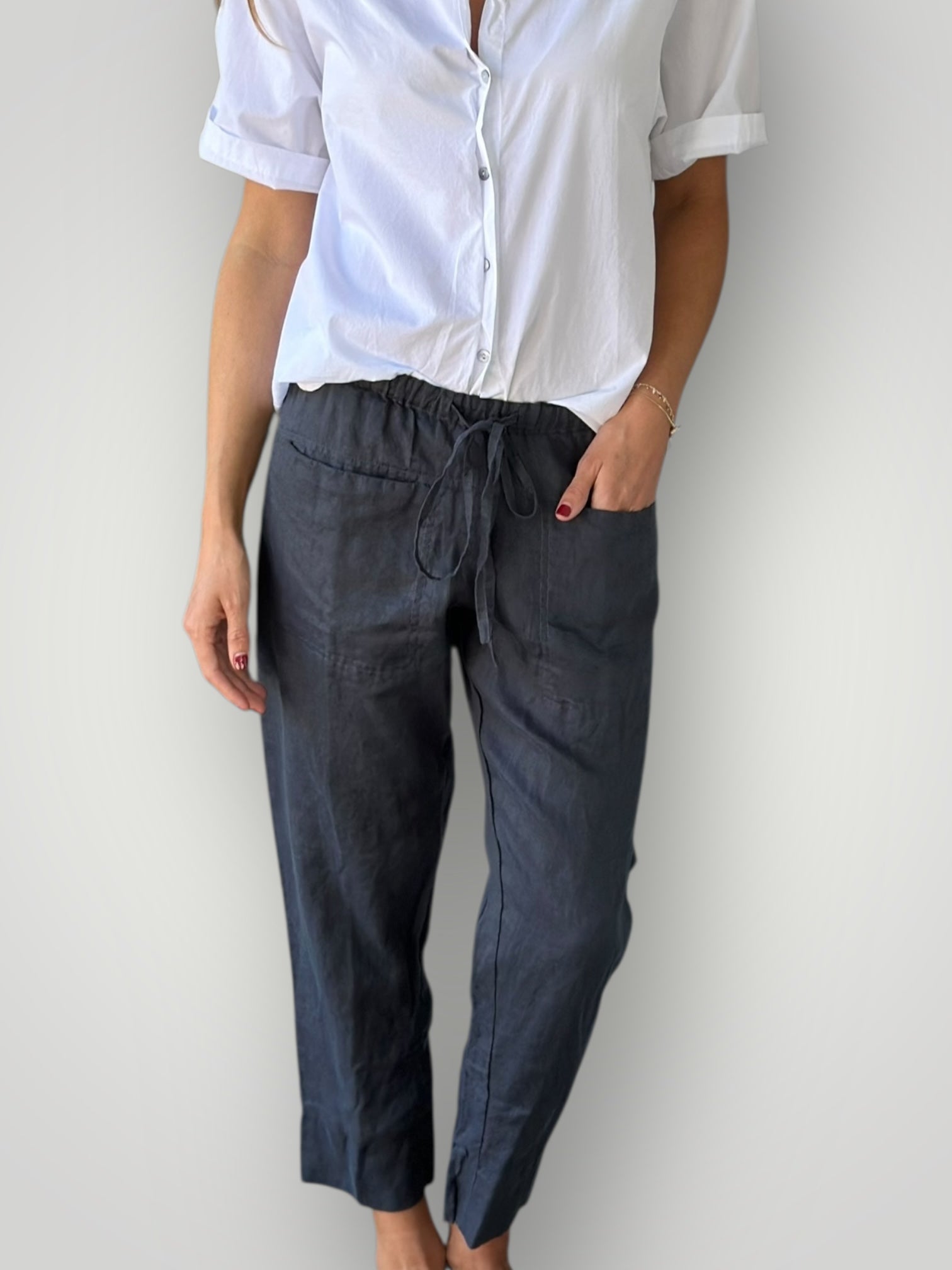 jessie pant-charcoal linen