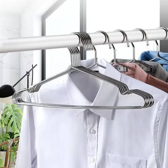 STEEL POLISHED CLOTHES HANGER (PACK OF 10)