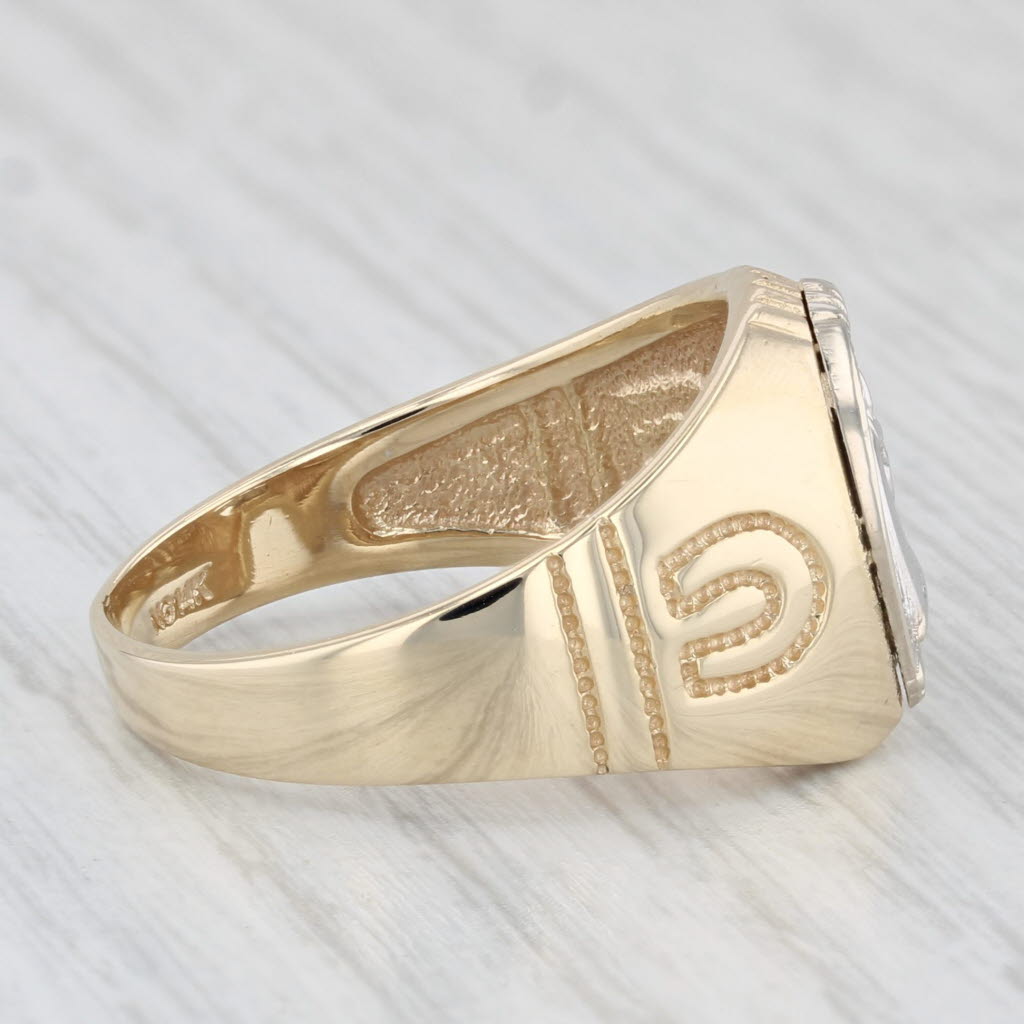 Horseshoe Horse Ring 14k Yellow White Gold Size 10.25 Western Equestrian