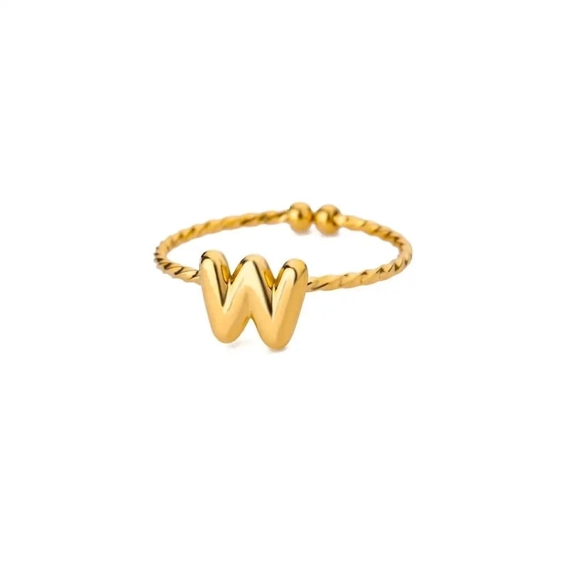 Elegant Minimalist Streetwear Letter 304 Stainless Steel Plating Open Rings
