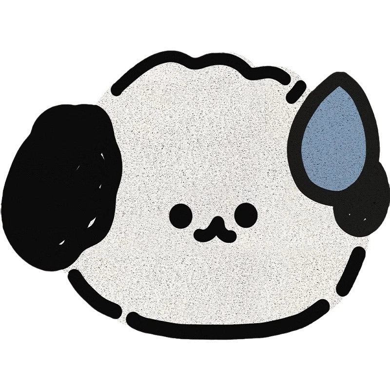 Cartoon Silent Dog Silk Ring Bathroom Mats Shower Room Floor Mat Non-Slip Anti-Fall Foot Mat Bathroom Cutout Mat