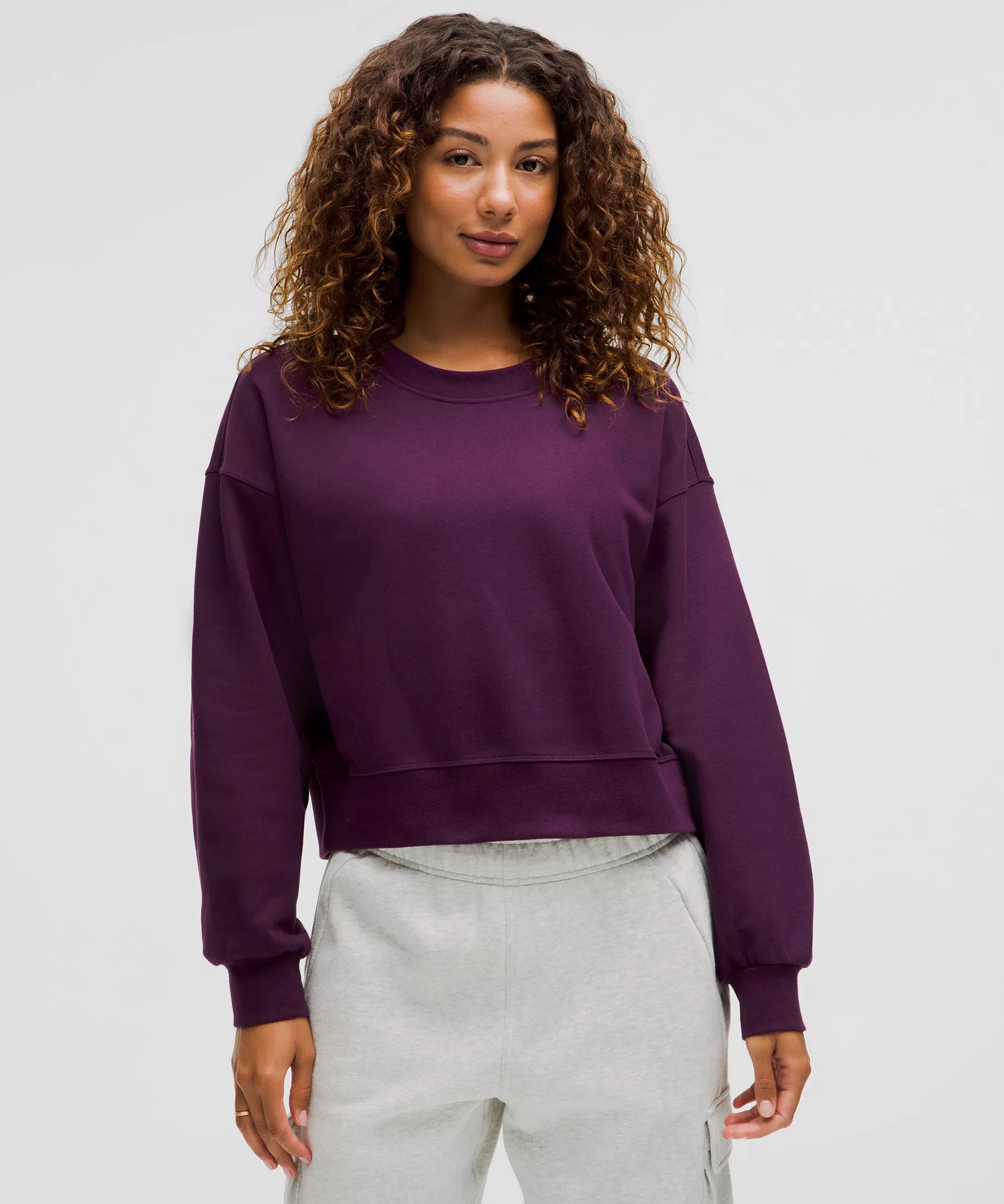 Perfectly Oversized Cropped Crew French Terry