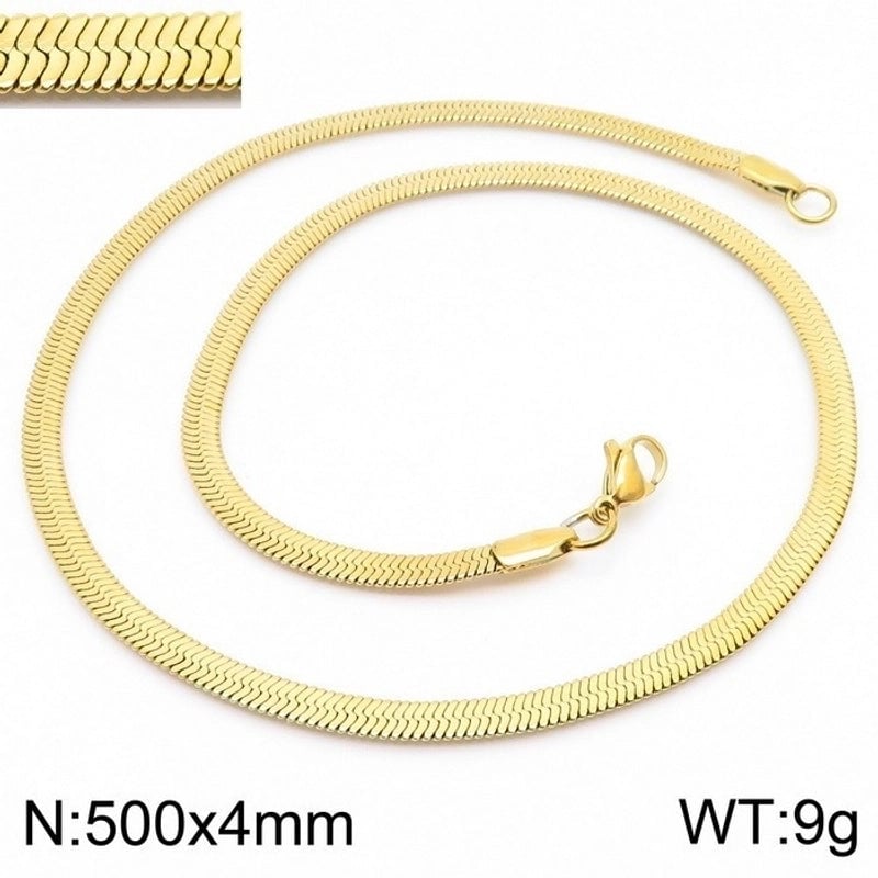 Classic Style Solid Color Titanium Steel 18K Gold Plated Plating Chain Necklace
