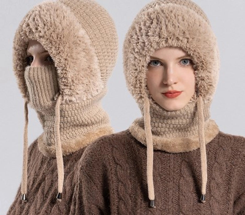 Women's Basic Minimalist Solid Color Ear Warap Wool Cap