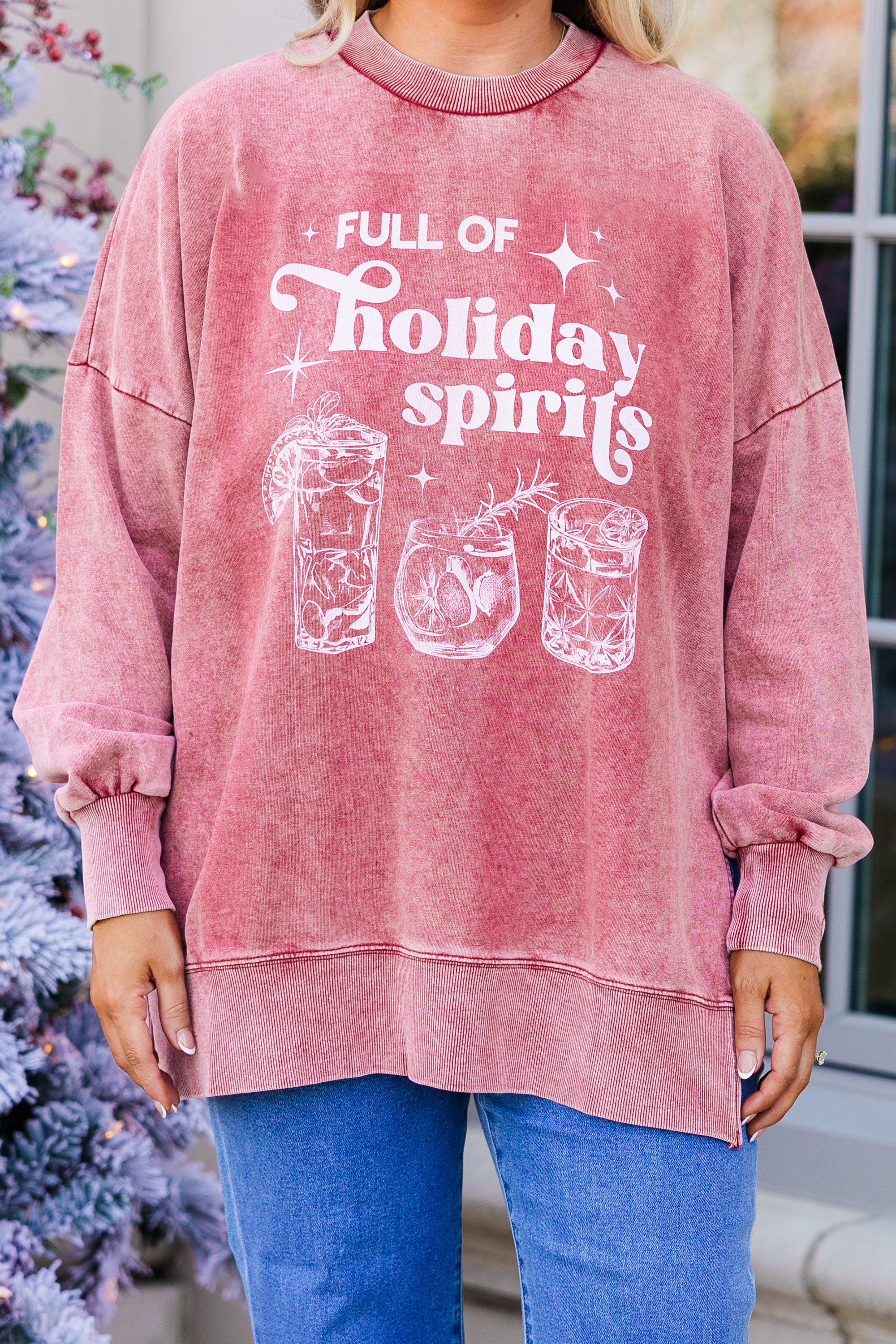 Full of Spirits Pullover. Wine