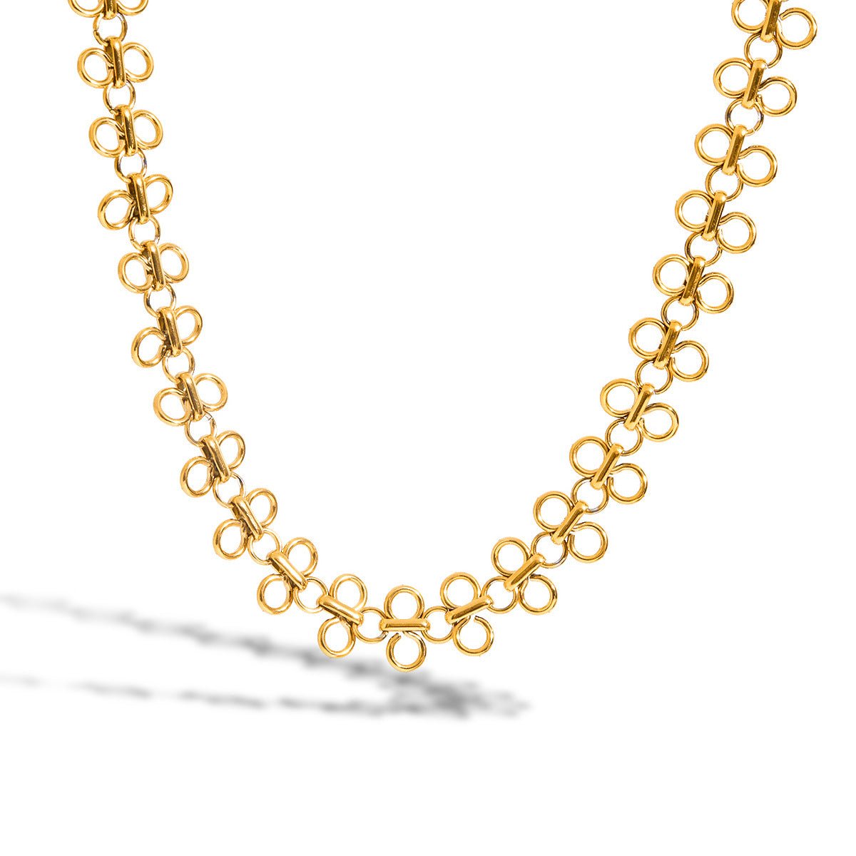 Titanium Steel Four-Leaf Clover Necklace Simple Clavicle Chain Titanium Steel Necklace Popular Women