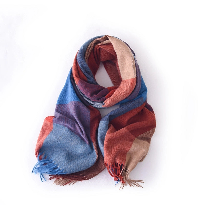 Women's Minimalist Color Block Polyester Printing Scarf