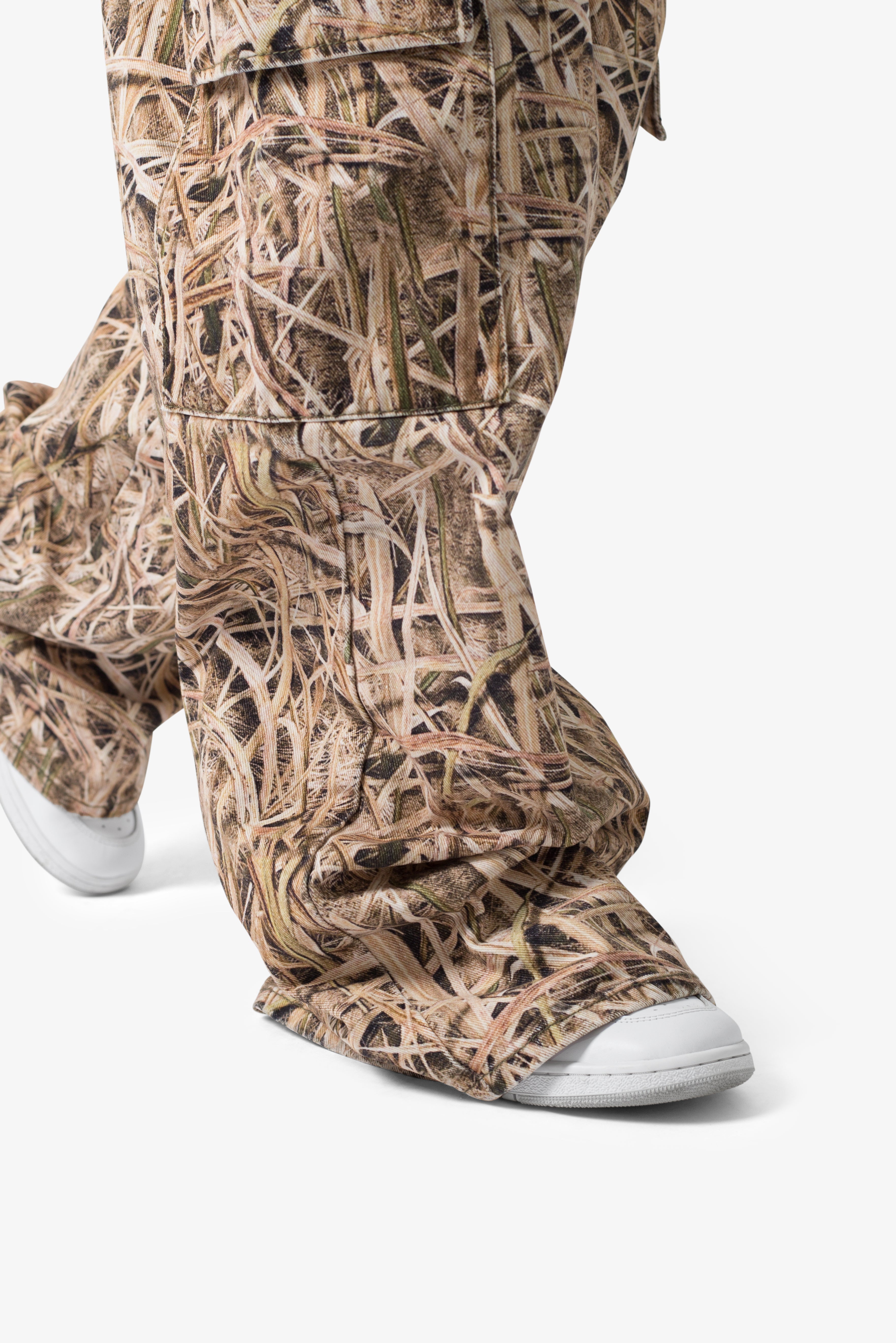 Void Baggy Cargo Denim - Grass Camo