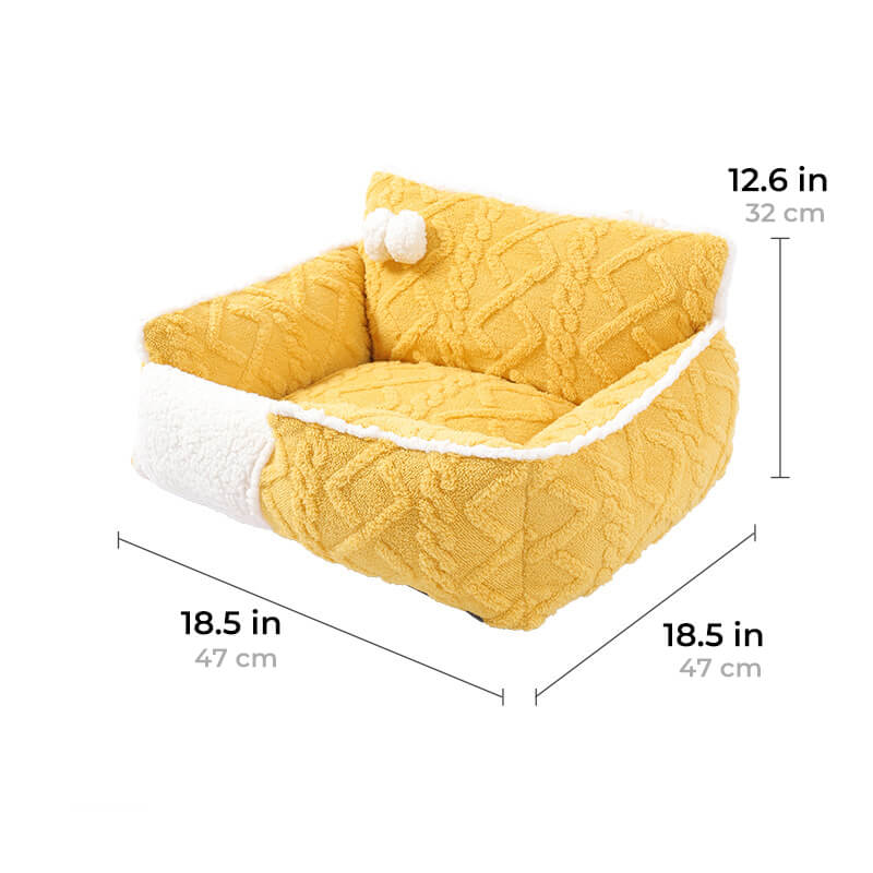 Cheese Cat Bed Fleece Jacquard Comfortable Dog Bed