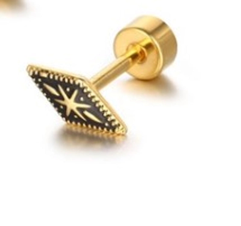 1 Piece Minimalist Geometric Plating 304 Stainless Steel Ear Studs