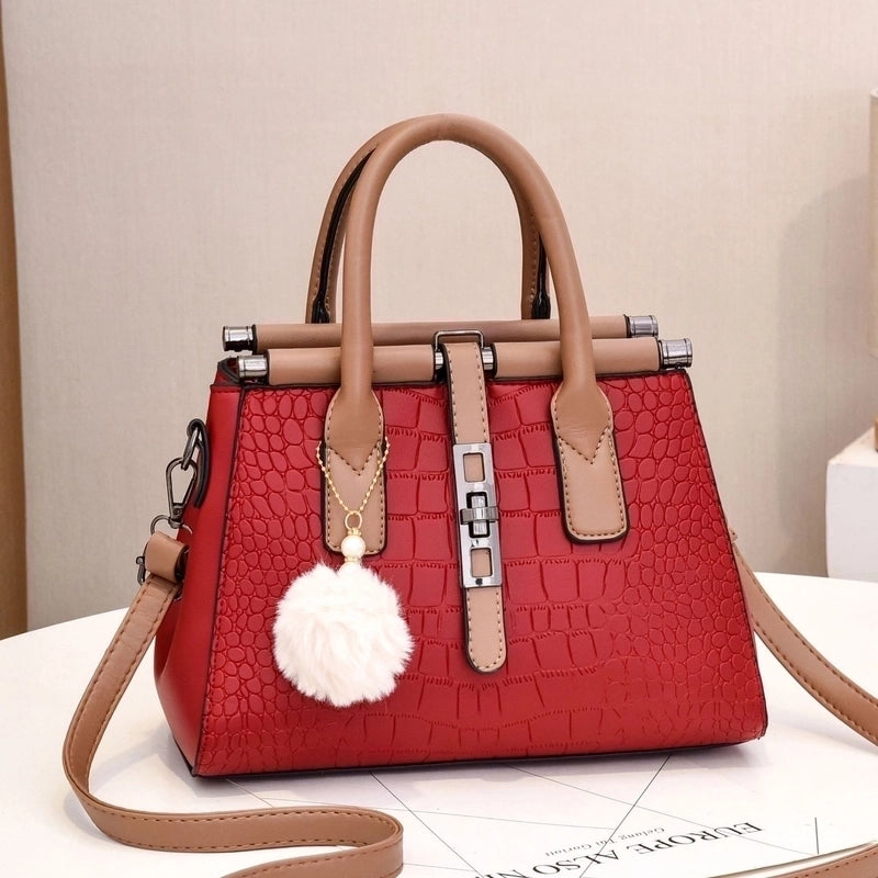 Women's Large All Seasons Pu Leather Classic Style Handbag