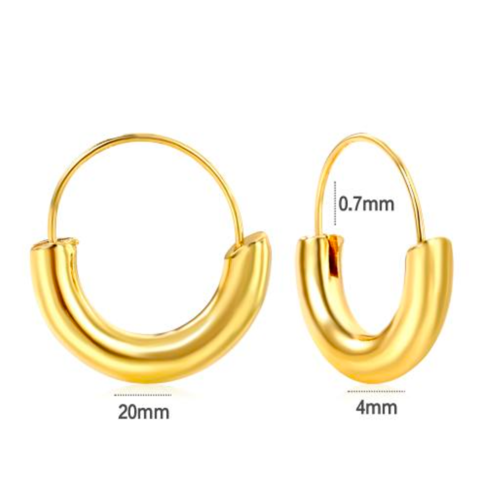 Semi thick hoops - Gold