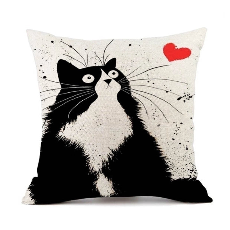 2 Pieces Cute Animal Cat Blended Pillow Cases