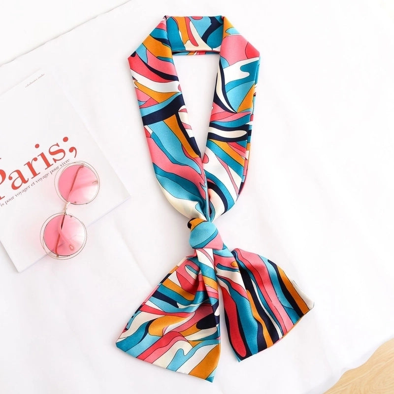 Women's Elegant Printing Satin Silk Scarf