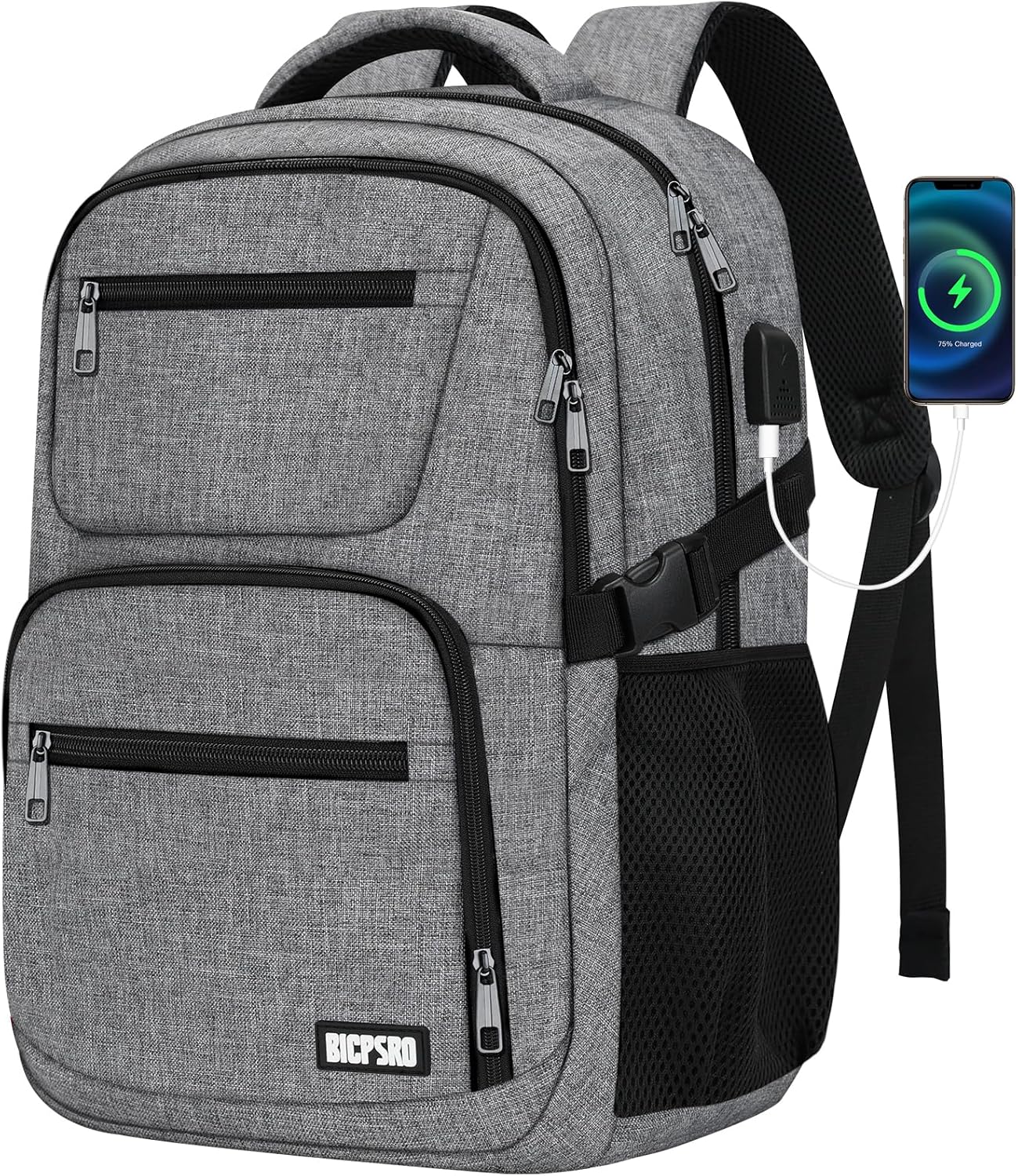 Black backpack for school, School Backpack for boys teens, Backpacks for men, College high middle school bookbag Fits15.6 Inch Laptop with USB Charging Port, Boys backpack, Book bag