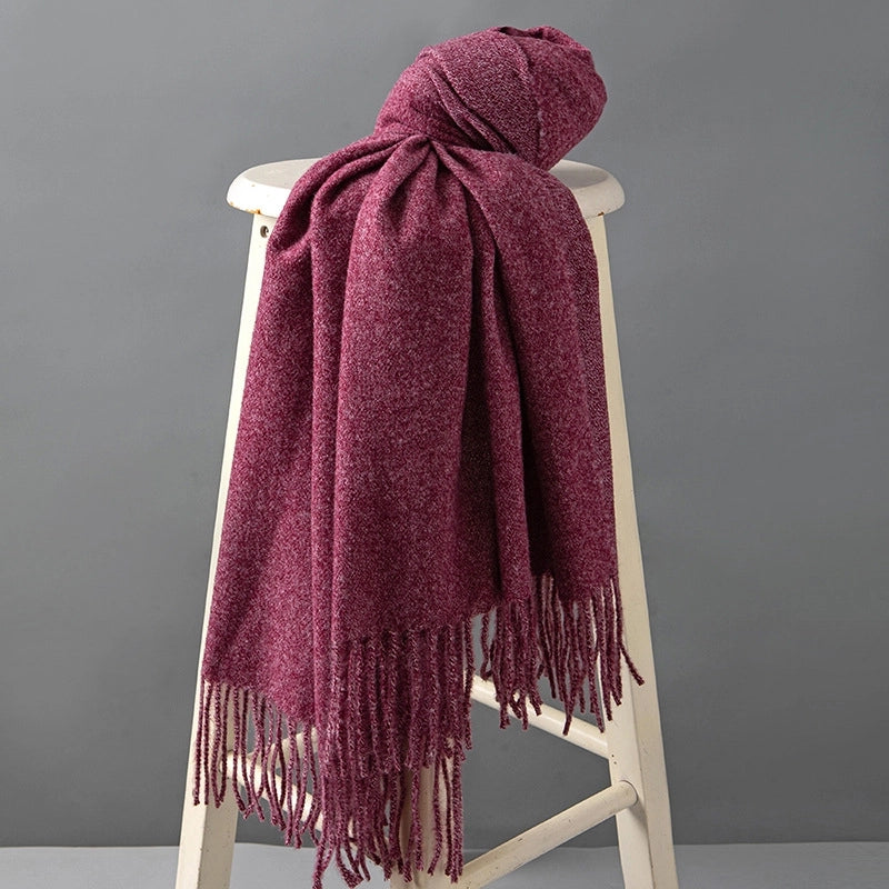 Unisex Minimalist Solid Color Polyester Scarf