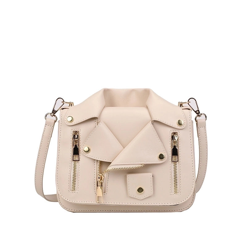 Women's Small Pu Leather Solid Color Basic Square Lock Clasp Crossbody Bag