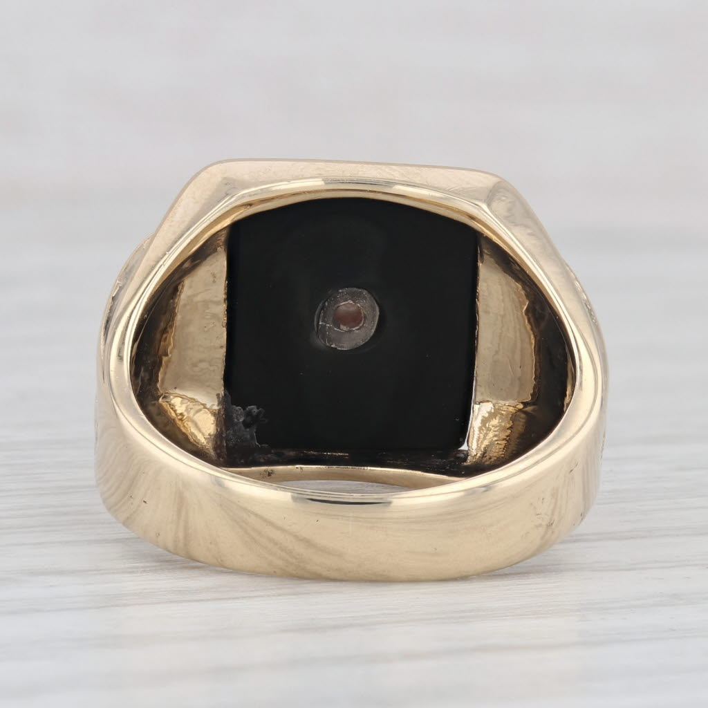 Vintage Air Force Onyx Signet Ring 10k Yellow Gold Size 8.5 US Military