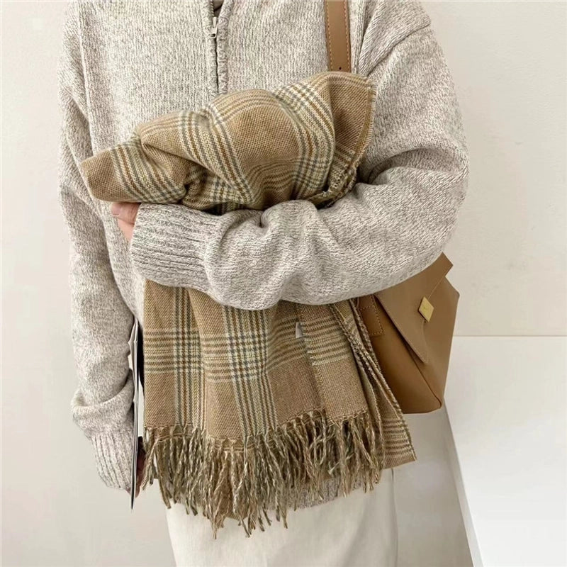 Women's Basic Stripe Viscose Fiber Scarf