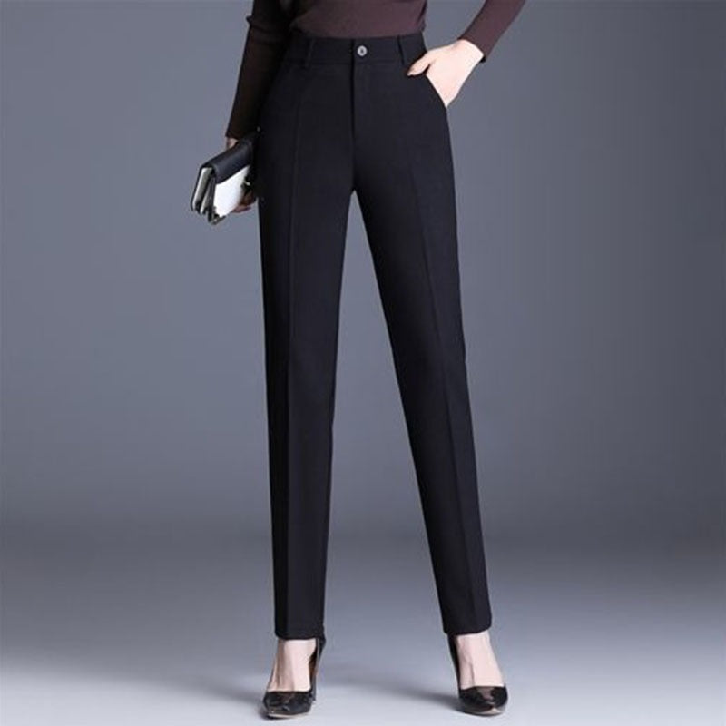 Casual Straight Fit High Waist Female Pants