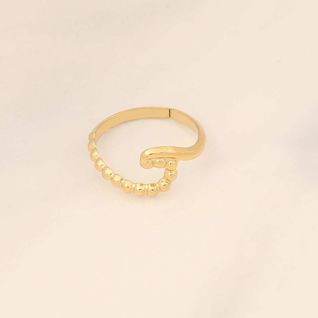 Women IG Style Bowknot Wave Stainless Steel Electroplating Rings