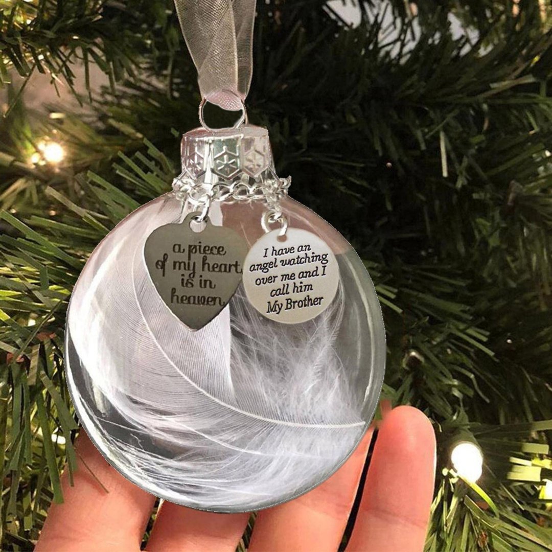 Feather ball - A Piece of My Heart Is In Heaven Memorial Ornament