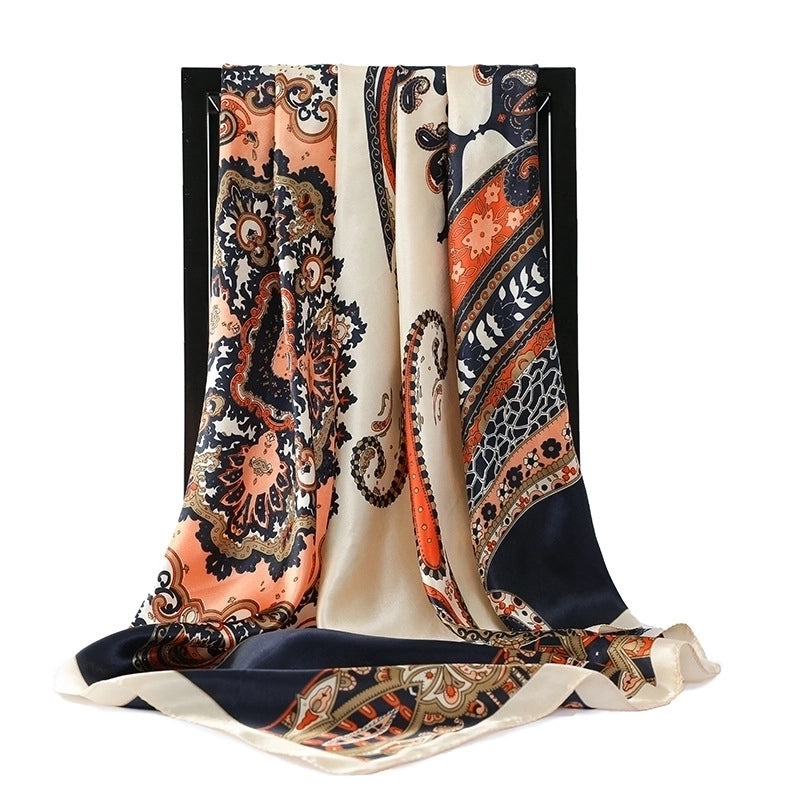 Women's Minimalist Flower Satin Printing Scarves & Gloves