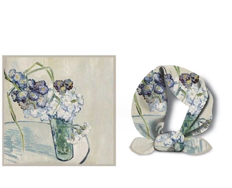 Women's Elegant Oil Painting Polyester Silk Scarf