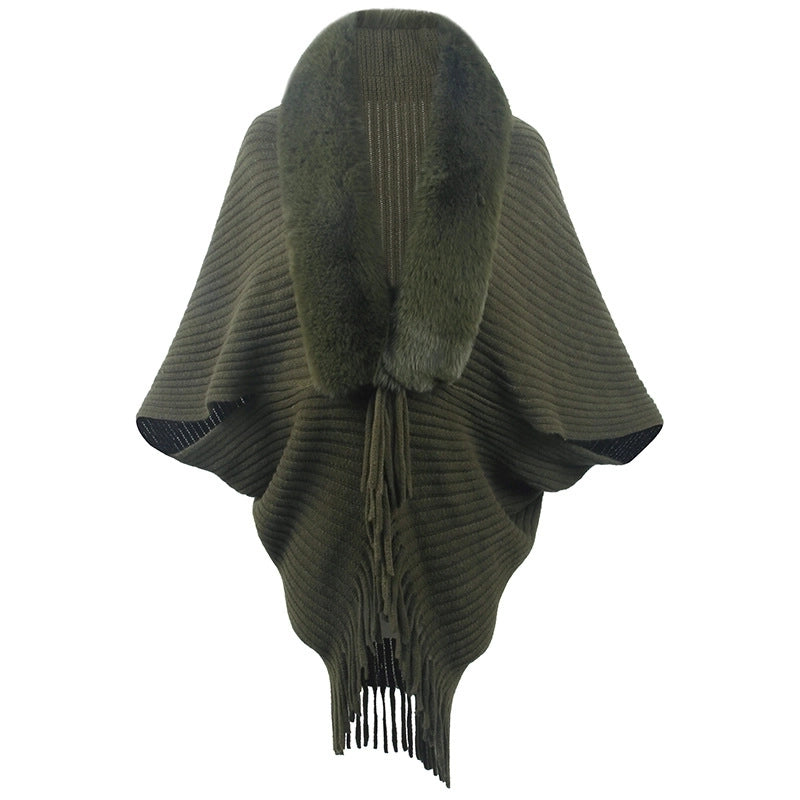 Women's Streetwear Solid Color Polyester Tassel Shawl