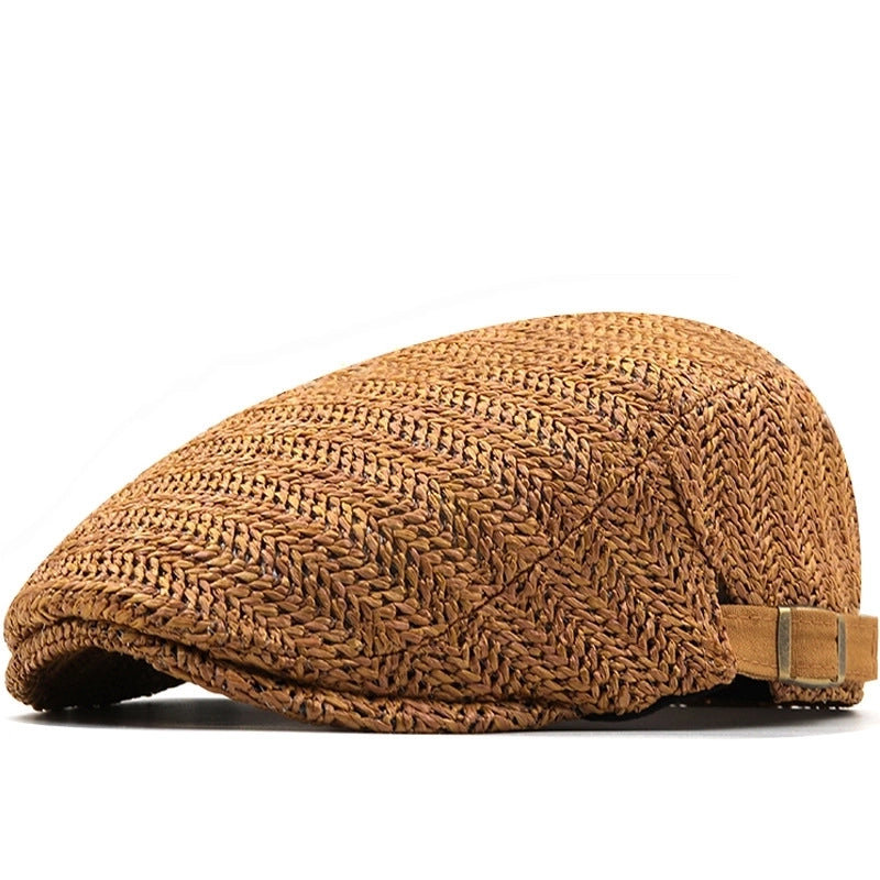 Unisex Fashion Solid Color Embroidery Curved Eaves Beret Hat