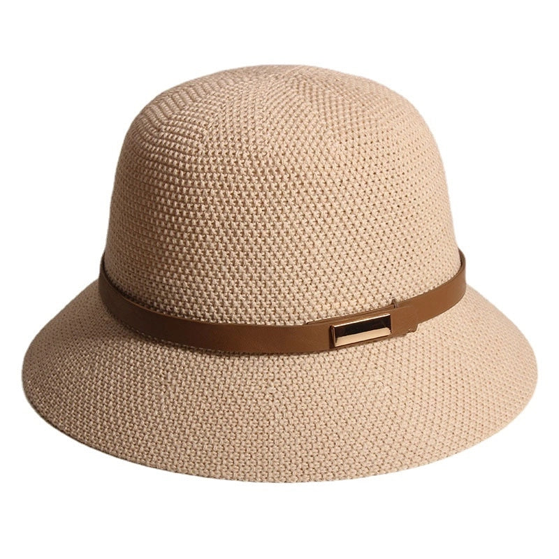 Summer New Fisherman Hat Women's Fashion Sunshade Sunscreen Basin Hat Outdoor Top Hat Cotton Linen Knitted Sun Hat
