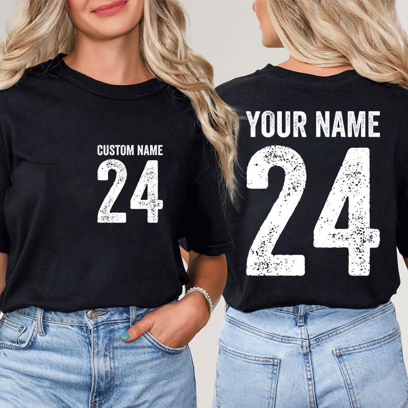 Name And Back Number Teacher Two Sided T-Shirt