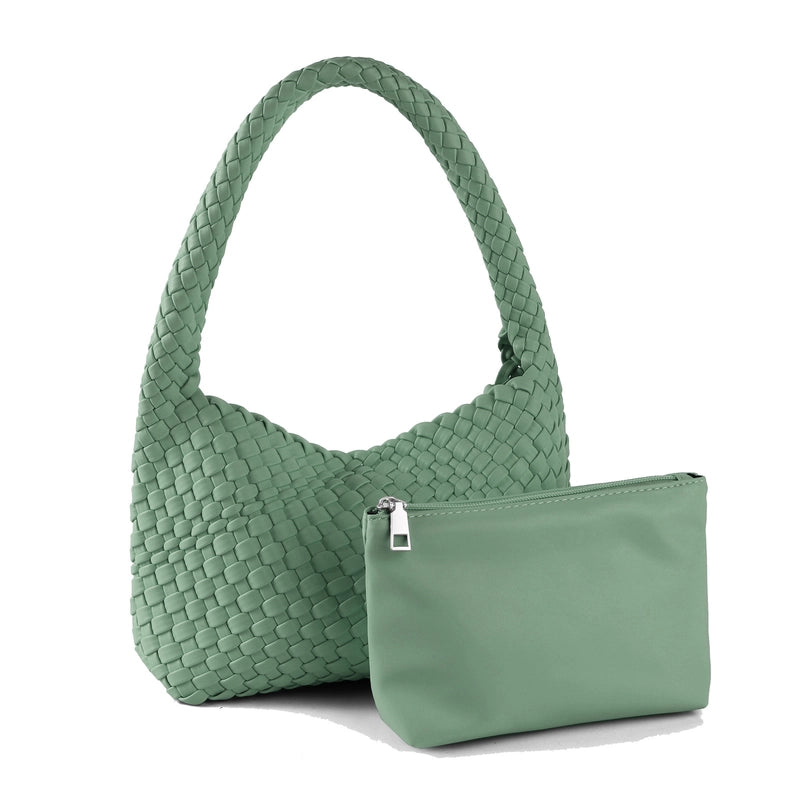 Women's Medium Pu Leather Solid Color Classic Style Streetwear Weave Square Magnetic Buckle Underarm Bag