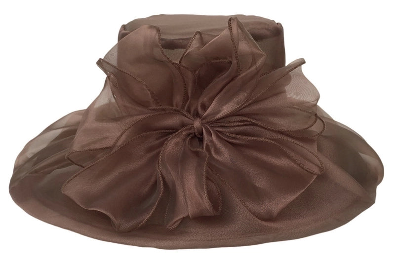 Women's Elegant Solid Color Flowers Wide Eaves Fedora Hat
