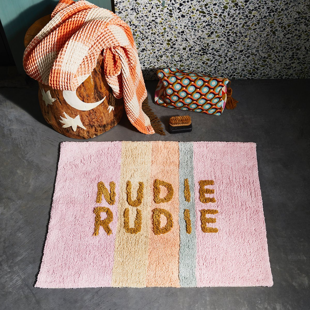 Bath Mat Bubblegum Stripe