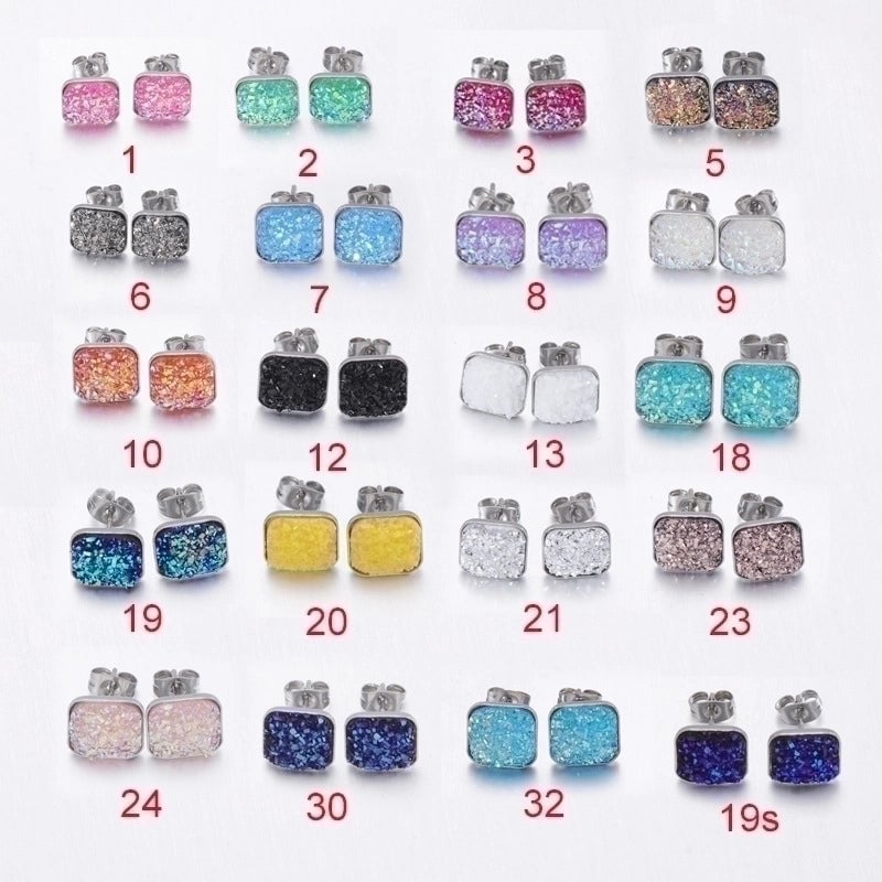 5 Pieces Elegant Minimalist Geometric Plating Inlay Stainless Steel Resin None Ear Studs