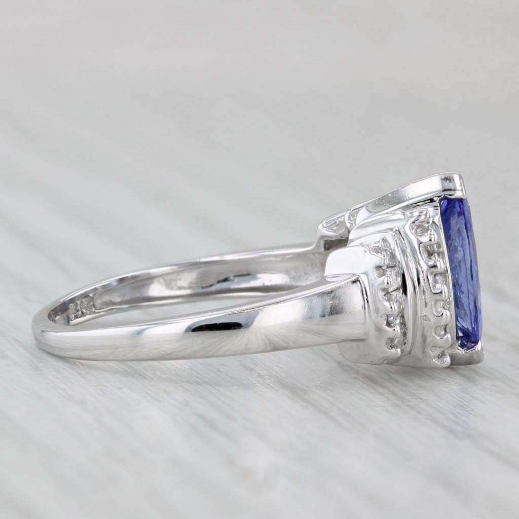 1.50ctw Marquise Tanzanite Diamond Ring 14k White Gold Size 7