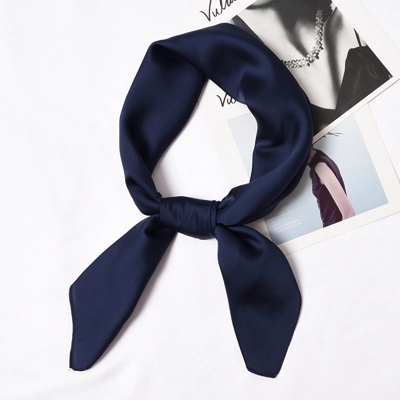 Women's Minimalist Solid Color Satin Silk Scarves