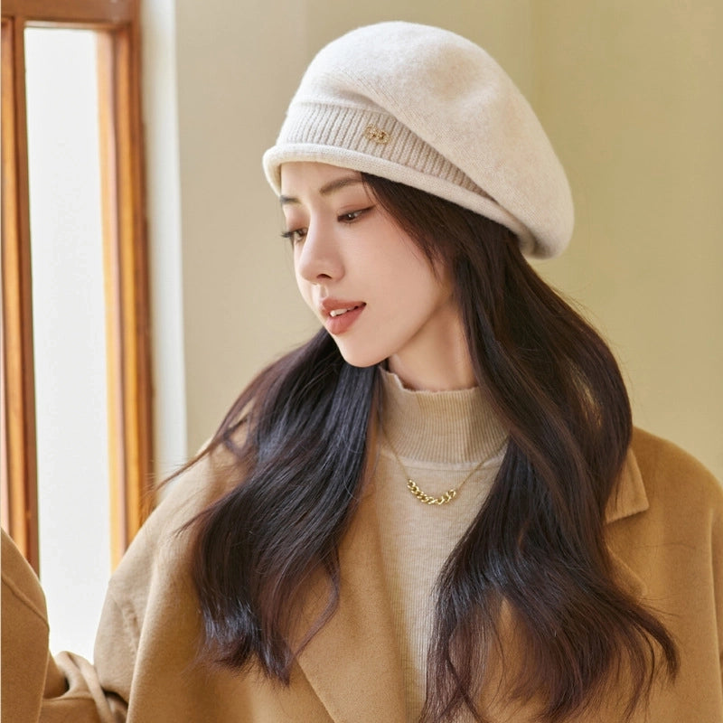 Women's Basic Lady Solid Color Eaveless Beret Hat
