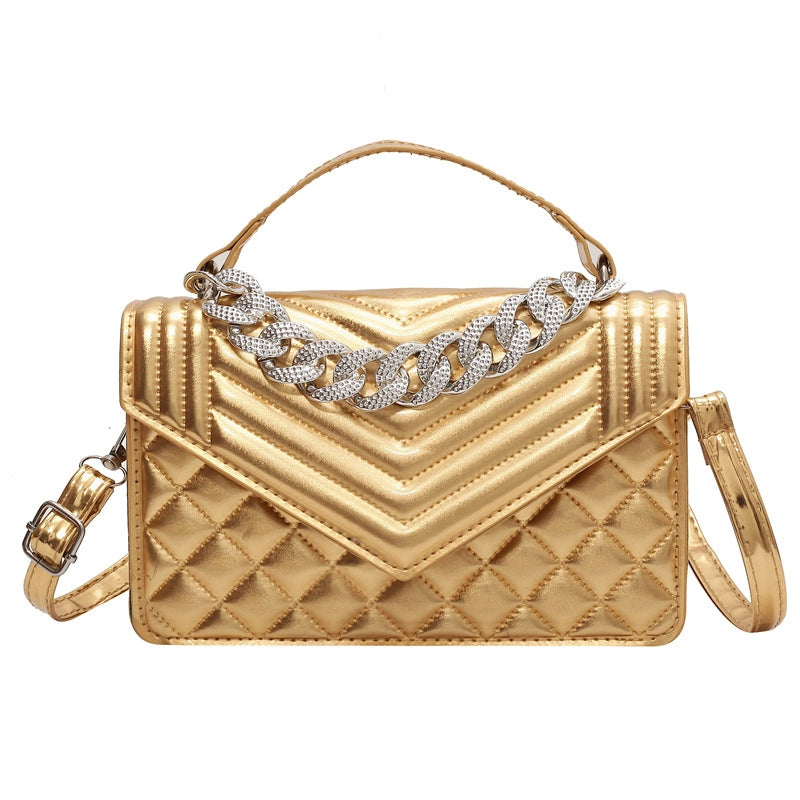Women's Medium Pu Leather Solid Color Streetwear Magnetic Buckle Crossbody Bag