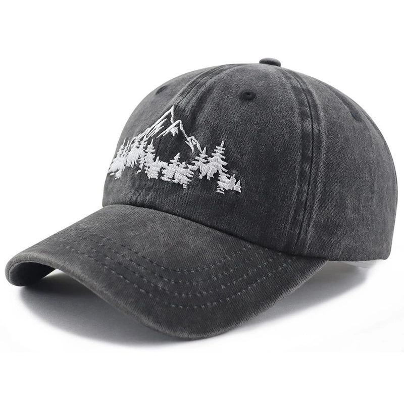 Men's Retro Mountain Solid Color Curved Eaves Baseball Cap